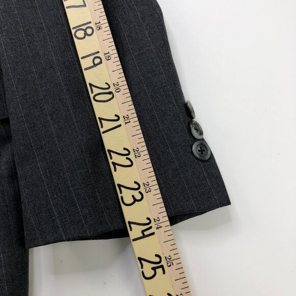 Ermenegildo Zegna Pinstriped 39 Custom Blazer Sport Coat Jacket Gray - Picture 7 of 15